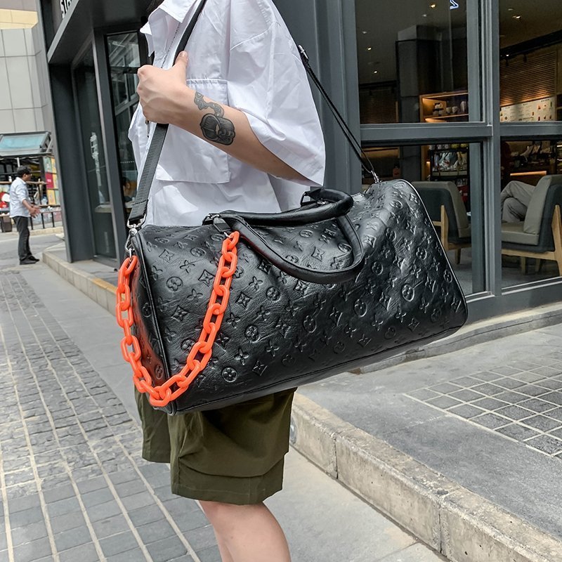 「9952」D23.05旅行包時尚手提單肩出差休閒行李袋PU軟皮洋氣瑜伽健身包