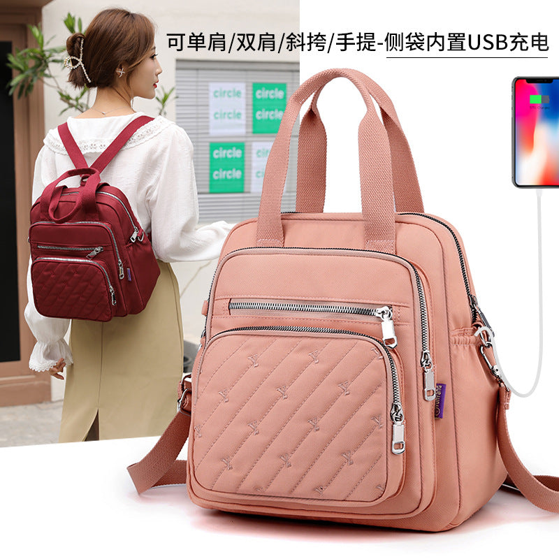 「Y-6002-1」F23.02 單/雙肩USB充電媽咪出行包