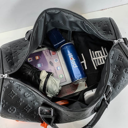 「9952」D23.05旅行包時尚手提單肩出差休閒行李袋PU軟皮洋氣瑜伽健身包