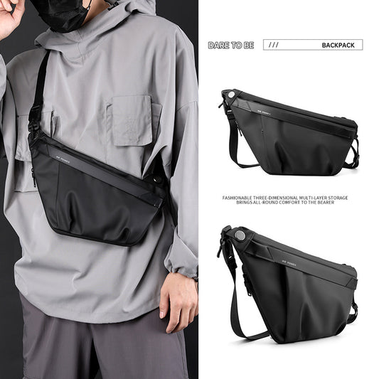 「1100-43」C23.WE新款男士大容量單肩斜挎包商務休閒胸包數碼收納包貼身防盜包