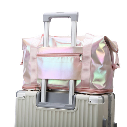 「44」D23.05可折疊出差短途旅行包包女輕便手提行李袋子大容量旅遊運動健身包