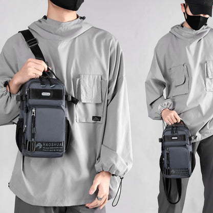 「1700-01」C23.WE新款男士胸包簡約單肩斜挎包多功能潮牌斜背包潮流郵差包