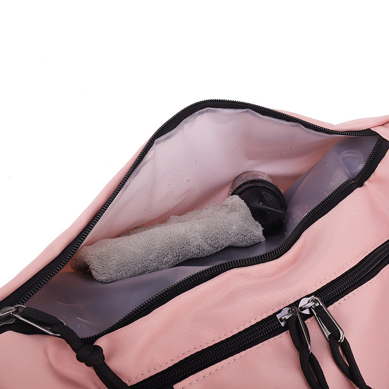 「6624」D23.05斜跨行李袋印刷logo週末旅行包輕便乾濕分離行李包瑜伽運動健身包