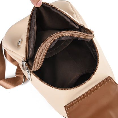 「SC1193」A23.08雙肩包輕奢百搭撞色女包時尚大學生書包通勤旅遊背包