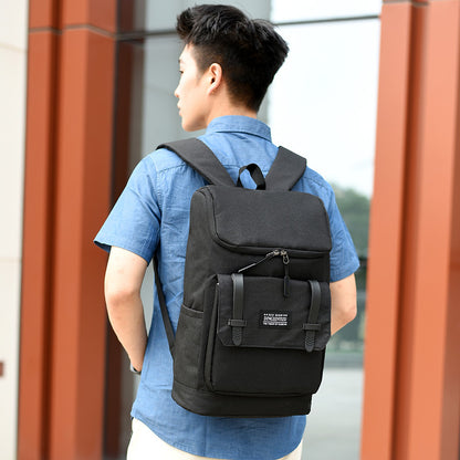 「DXYZ0316」E22.00新款休閒帆布男士背包簡約韓版大容量學生書包戶外旅行便攜雙肩包