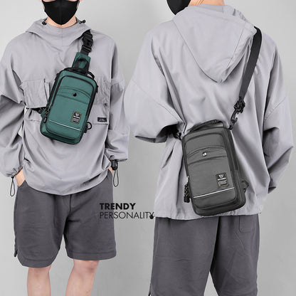「5805」C23.03跨境新款男士休閒胸包多功能潮流斜挎包戶外運動小背包防潑水胸包